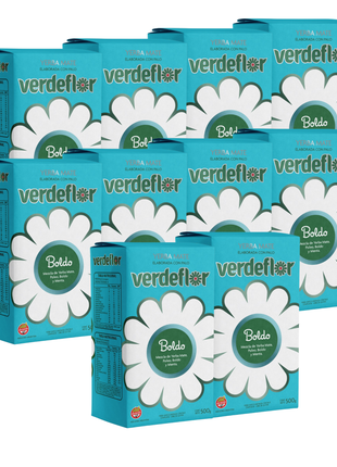 Verdeflor Con Boldo Argentine Yerba Mate, 500 g (Pack of 10) (5 kg)