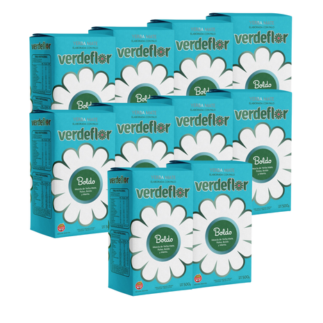 Verdeflor Con Boldo Argentine Yerba Mate, 500 g (Pack of 10) (5 kg)