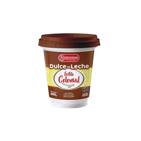Dulce de Leche La Serenisima Estilo Colonial, Apto para Celiacos (400gr)
