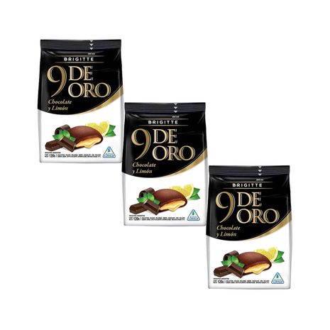 Galletitas 9 De Oro Chocolate, Rellenas con Limon 160gr