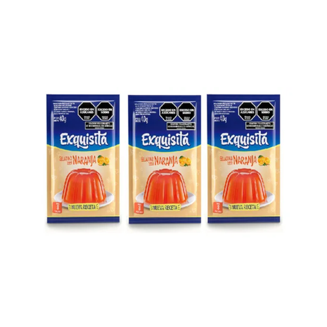 Gelatina Exquisita NARANJA 25gr ( pack x3un.) 75gr