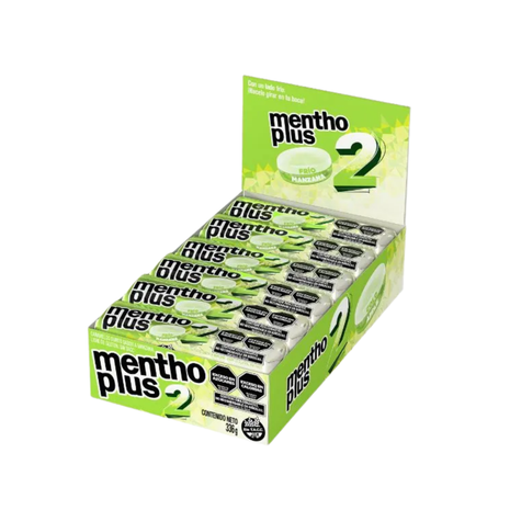 Pastilla Caramelo Menthoplus ACIDOS, FRIO MANZANA 27gr X 12un (326gr)